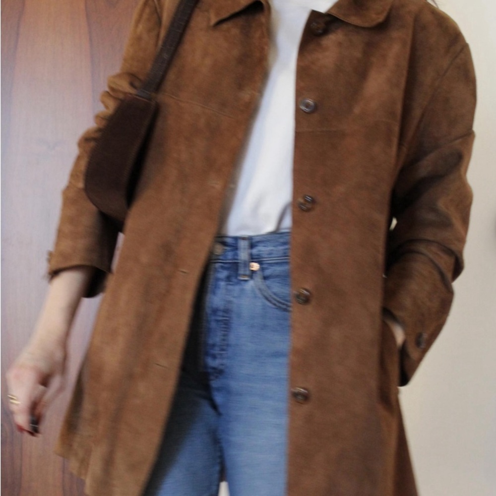 Vintage NWT Brown Suede Button-Up Jacket